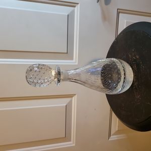 Controlled Bubble Murano Clear Mid-century Modern Decanter 11"×4.5"
